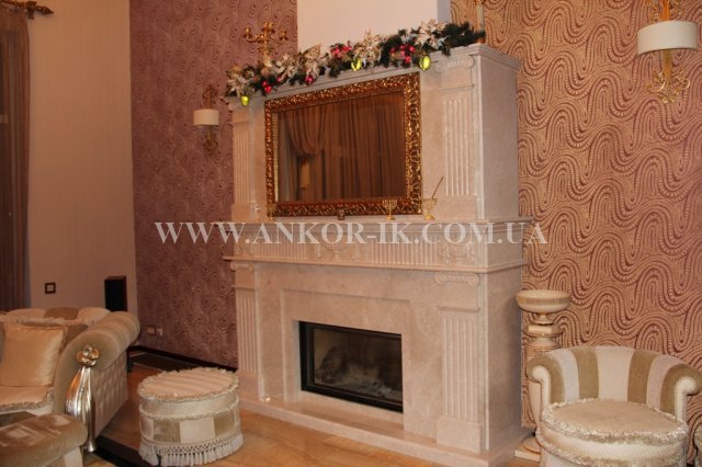 Kamin-iz-oniksa Marble fireplace Камин из мрамора Камін із мармуру
