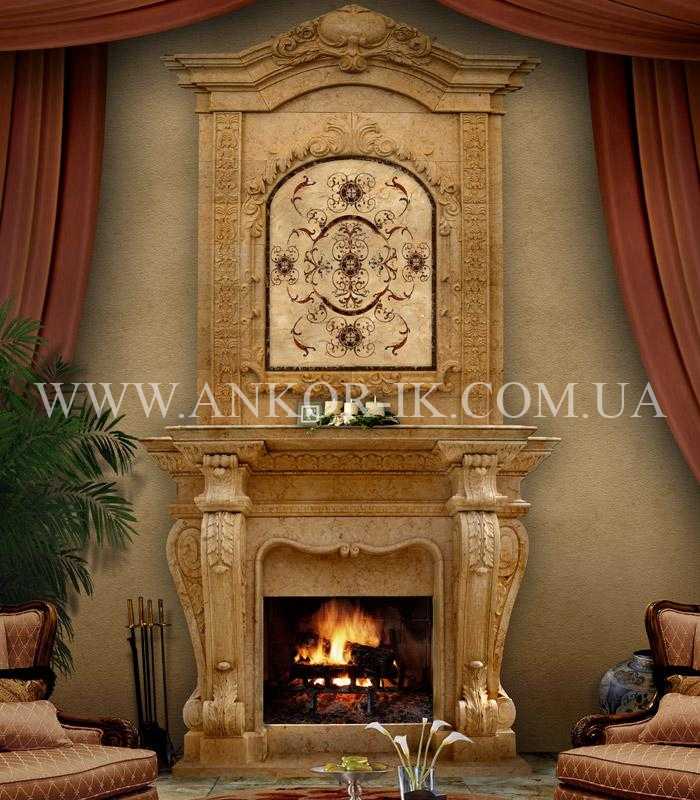Marble fireplace Камин из мрамора Камін із мармуру