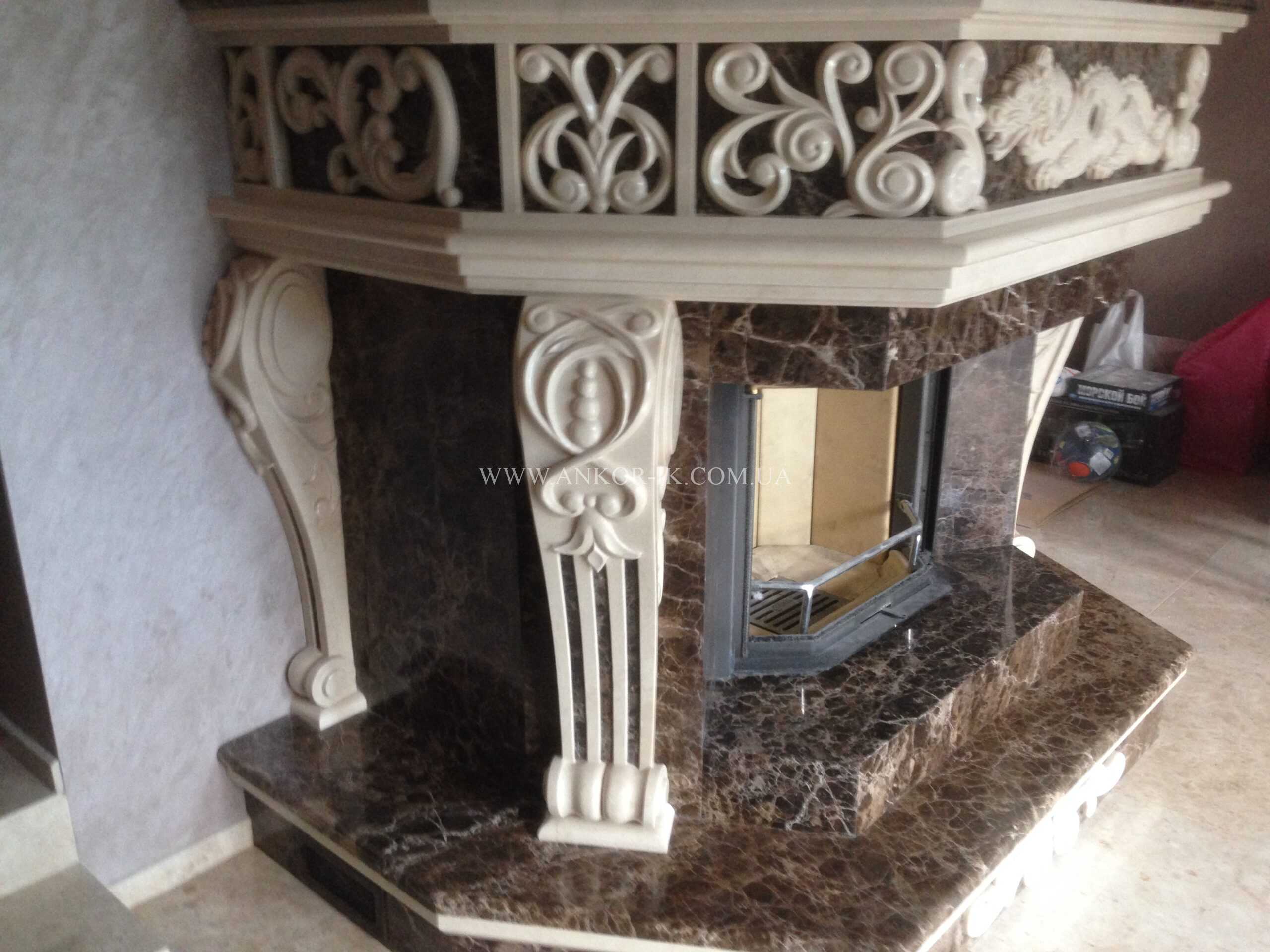 Kamin-iz-oniksa Marble fireplace Камин из мрамора Камін із мармуру