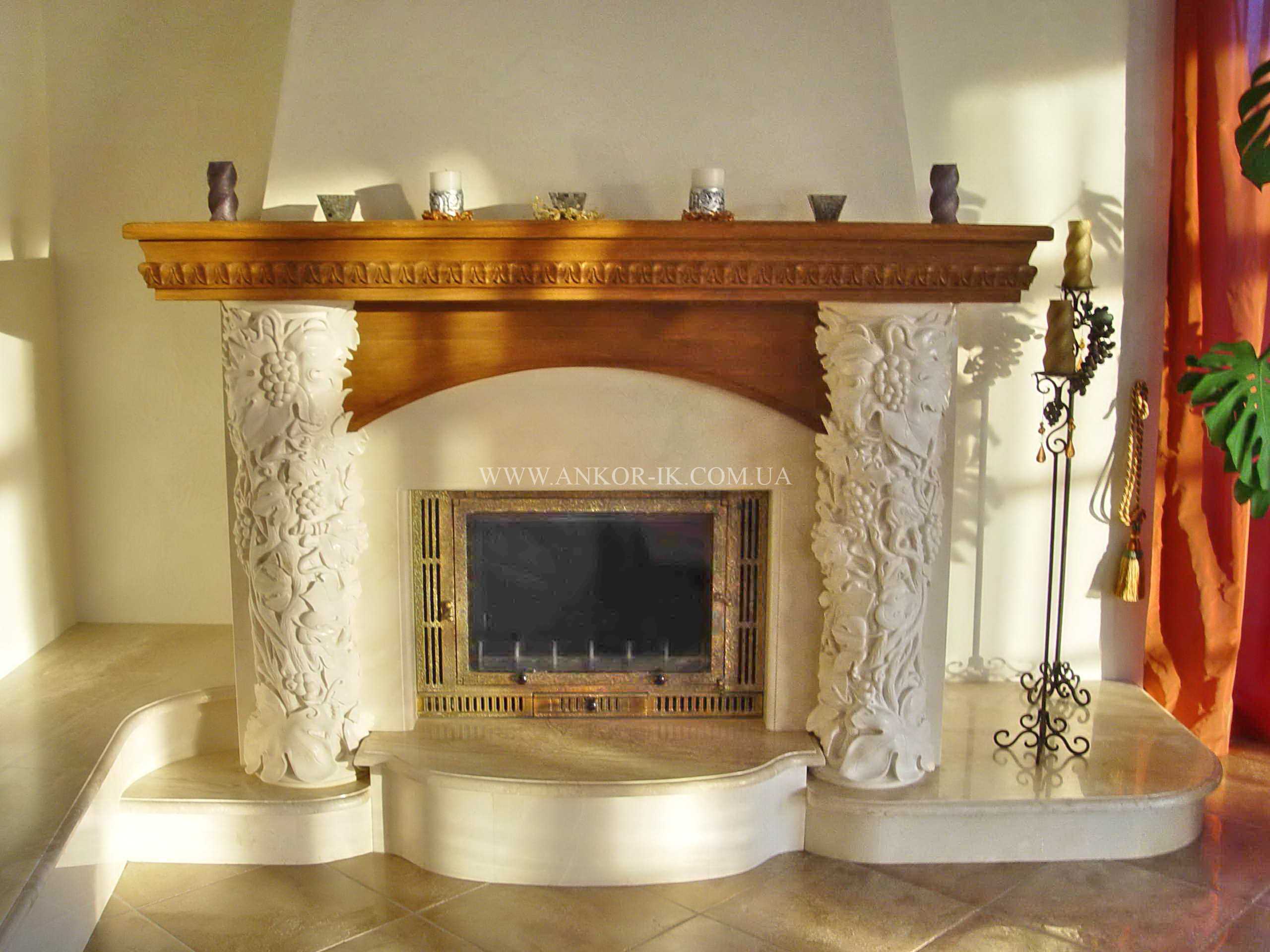 Kamin-iz-oniksa Marble fireplace Камин из мрамора Камін із мармуру