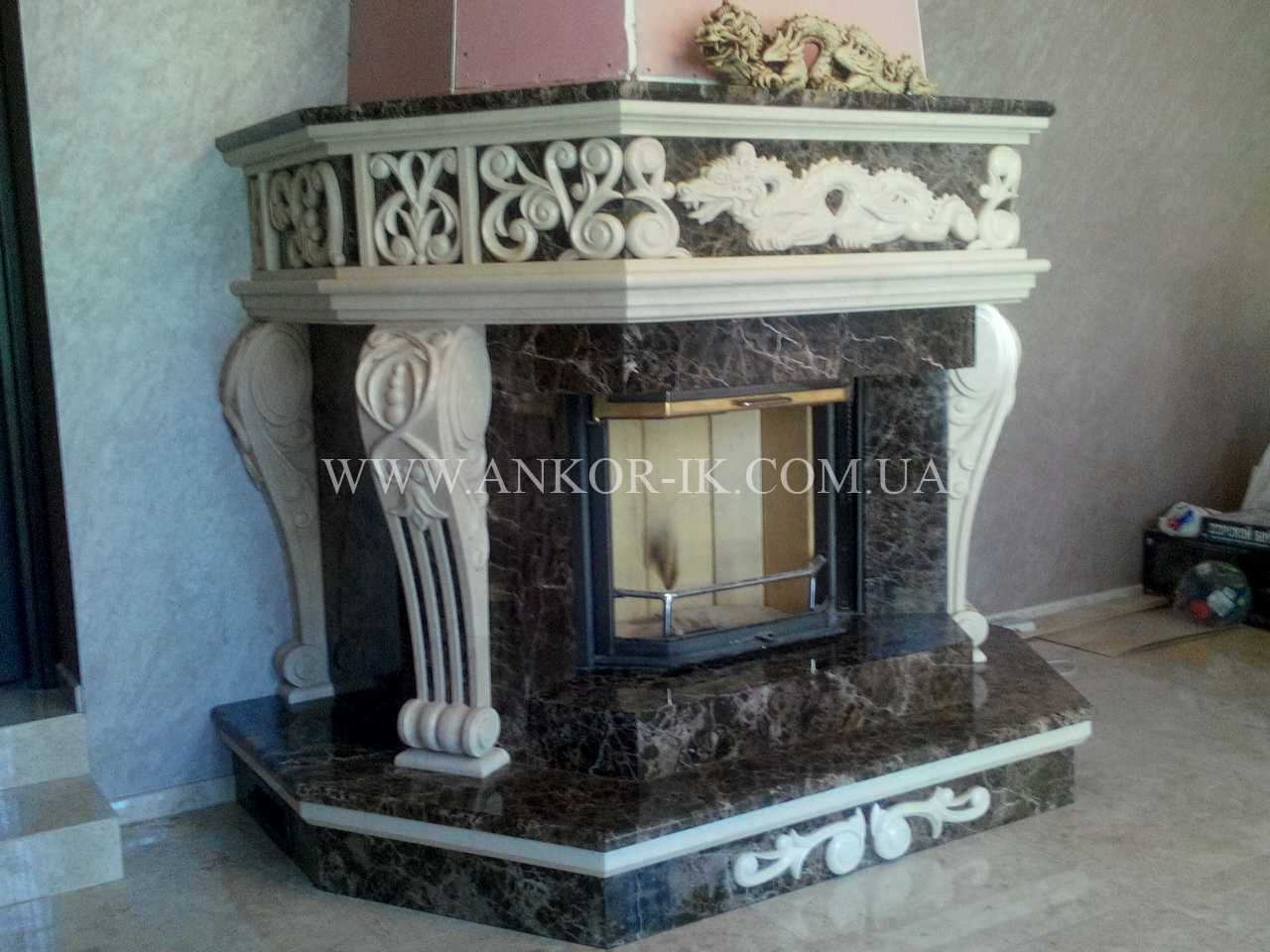 Kamin-iz-oniksa Marble fireplace Камин из мрамора Камін із мармуру